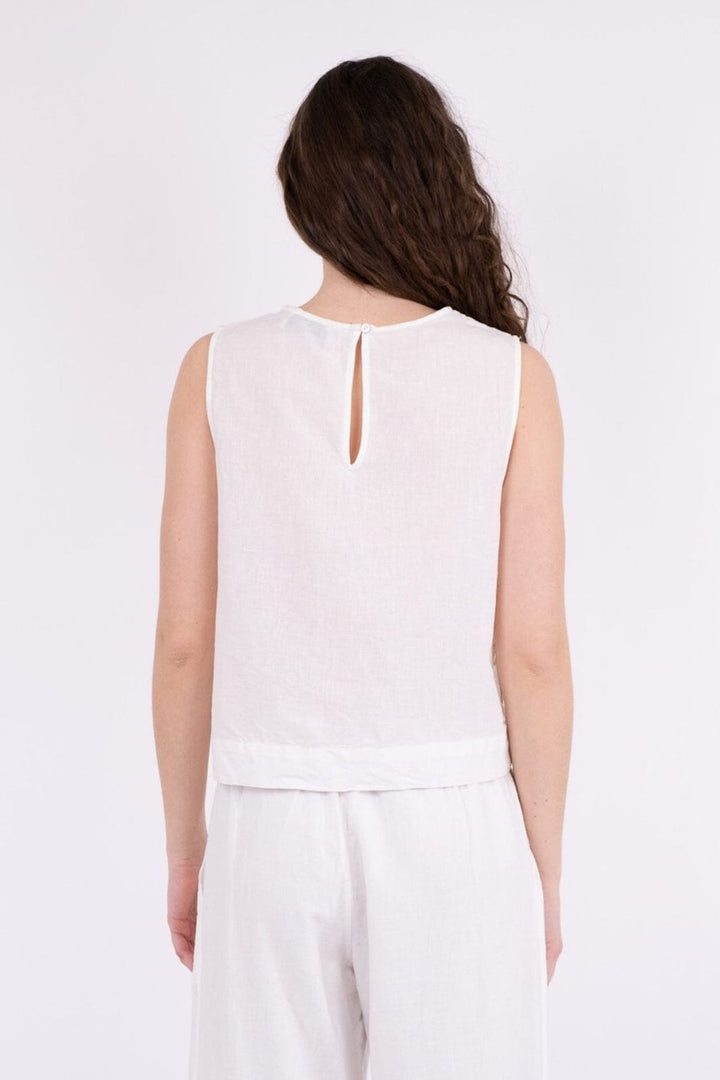 Forudbestilling - Neo Noir - Svetlana Linen Top - White (Maj) Toppe