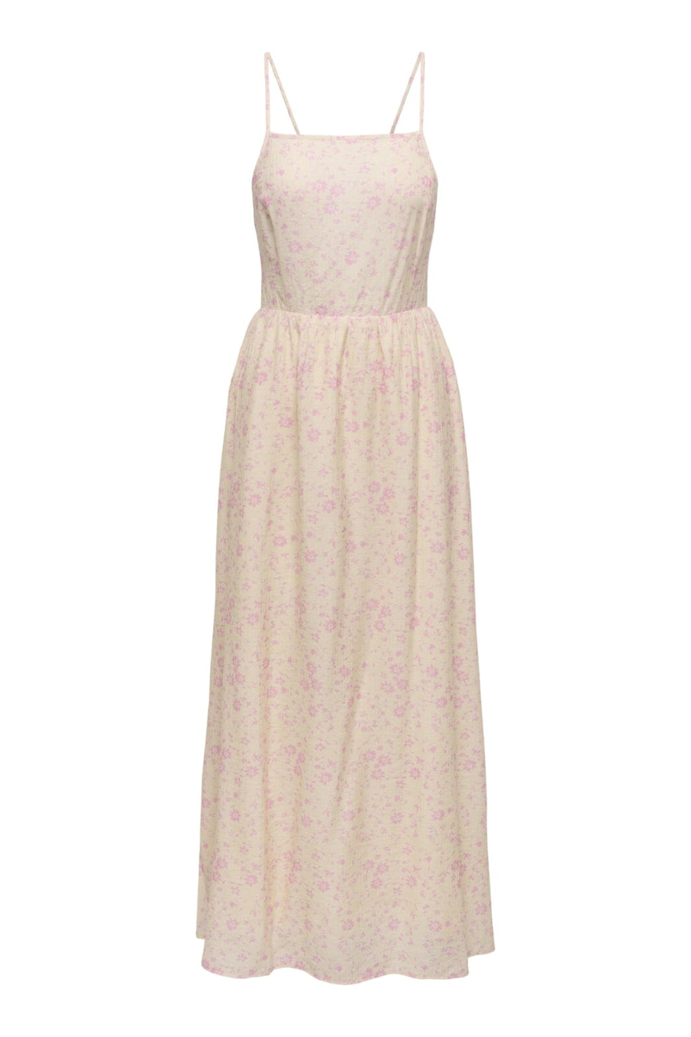 Only - Onleloise Maxi Strap Dress Ox - 4973306 Ecru Pale Pink Flowers