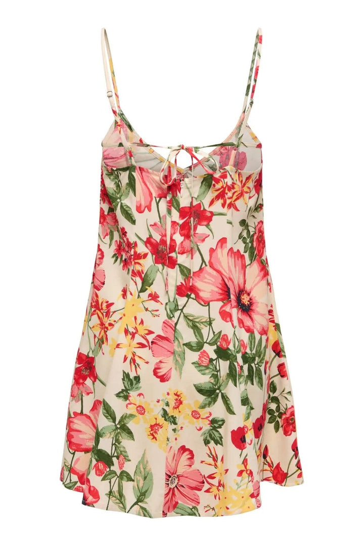 Only - Onlrilla Short Strap Dress Ox - 4974641 Cloud Dancer Garden Flower