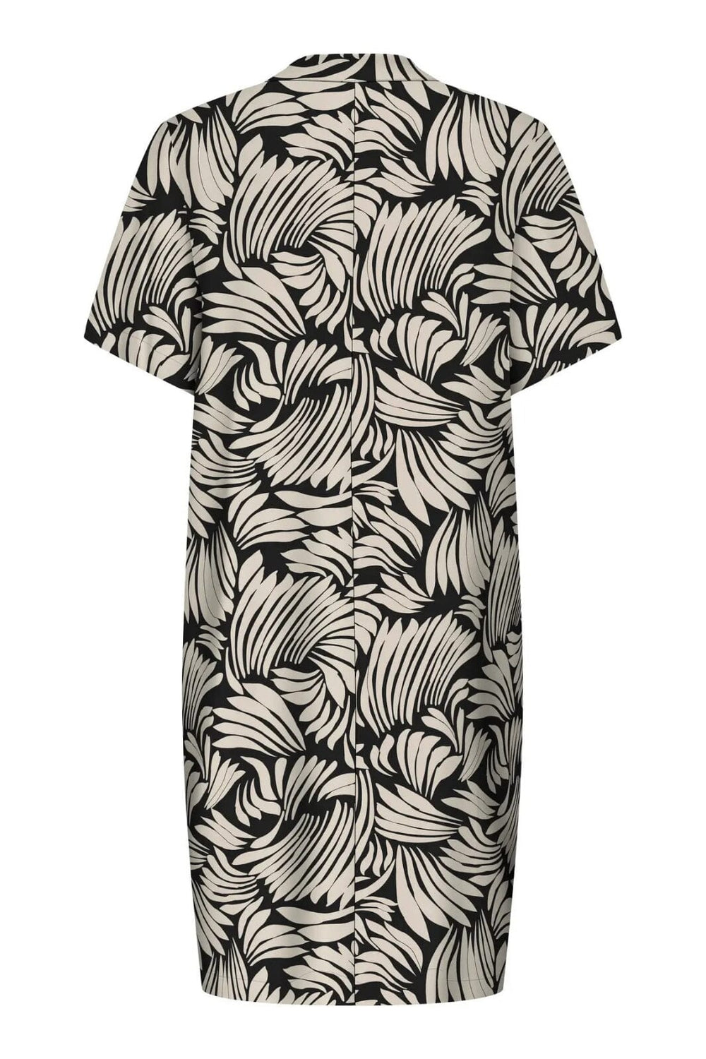 Forudbestilling - Only - Onlsusi Life Ss V-Neck Tunic Dress Wnn - 4881760 Black Sway Leaves