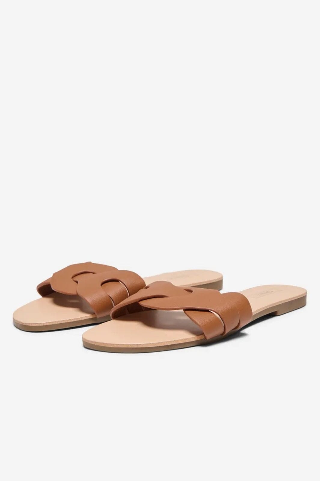 Only Shoes - Onlfeli-6 Leather Slip On Sandal - 4674179 Cognac