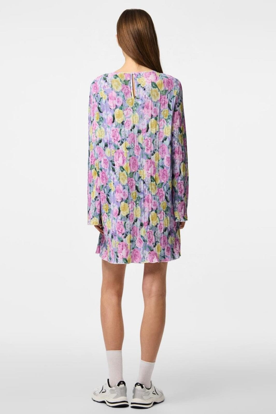 Pieces - Pcamber Ls Short Dress Kca - 4842926 Lavender Blurry Flowers