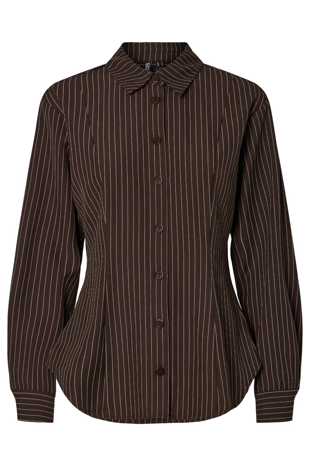 Pieces - Pcanja Ls Fitted Shirt - 4976599 Delicioso Pinstripe
