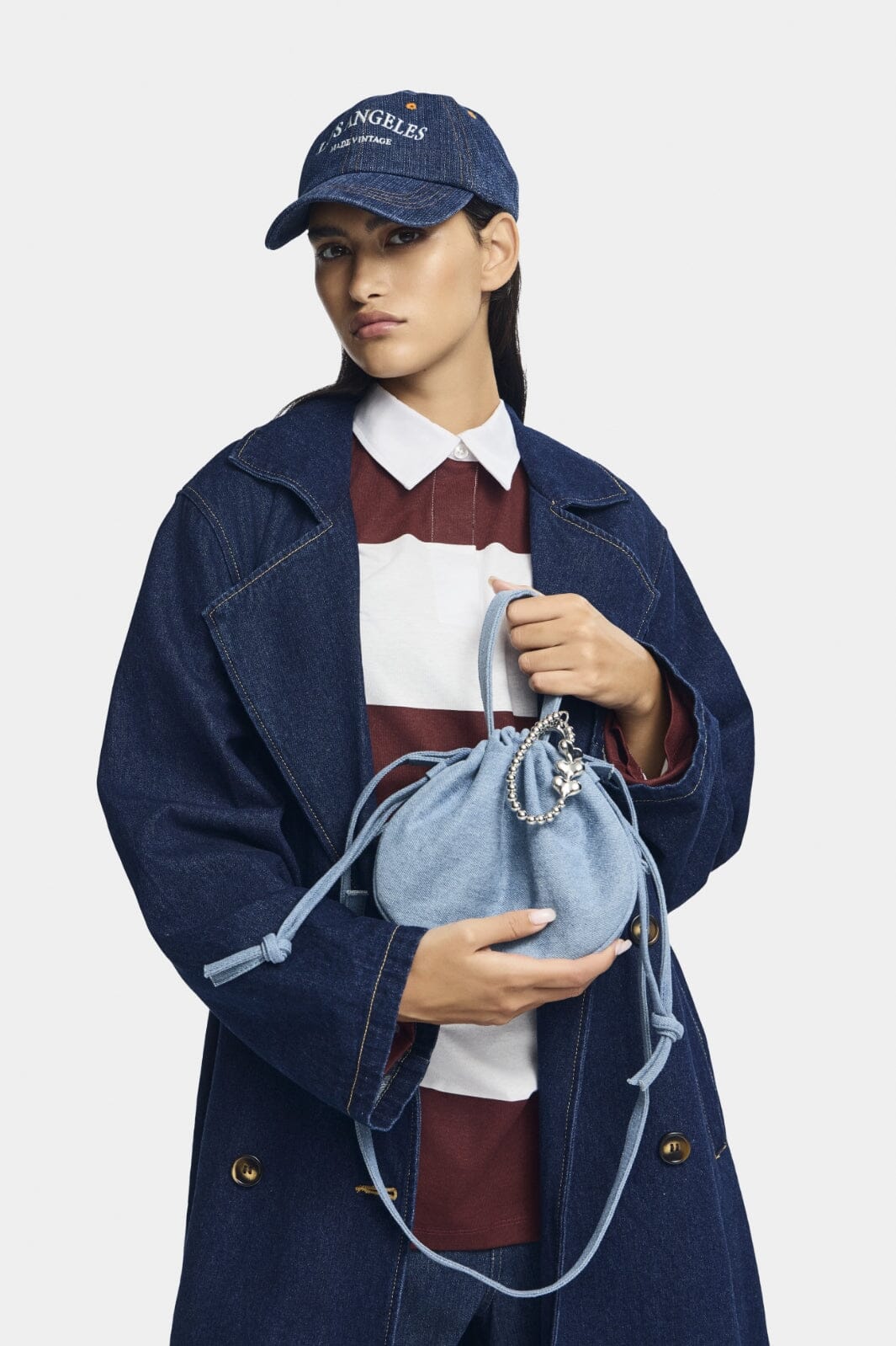 Forudbestilling - Pieces - Pcfreya Ls Long Denim Trenchcoat Fsy - 4748683 Dark Blue Denim Frakker