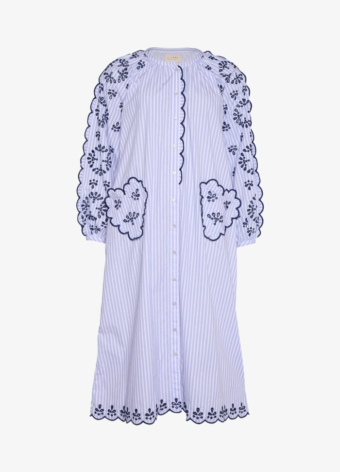 Forudbestilling - Sissel Edelbo - Elin Organic Cotton Dress SE 1196 - Ocean Kjoler