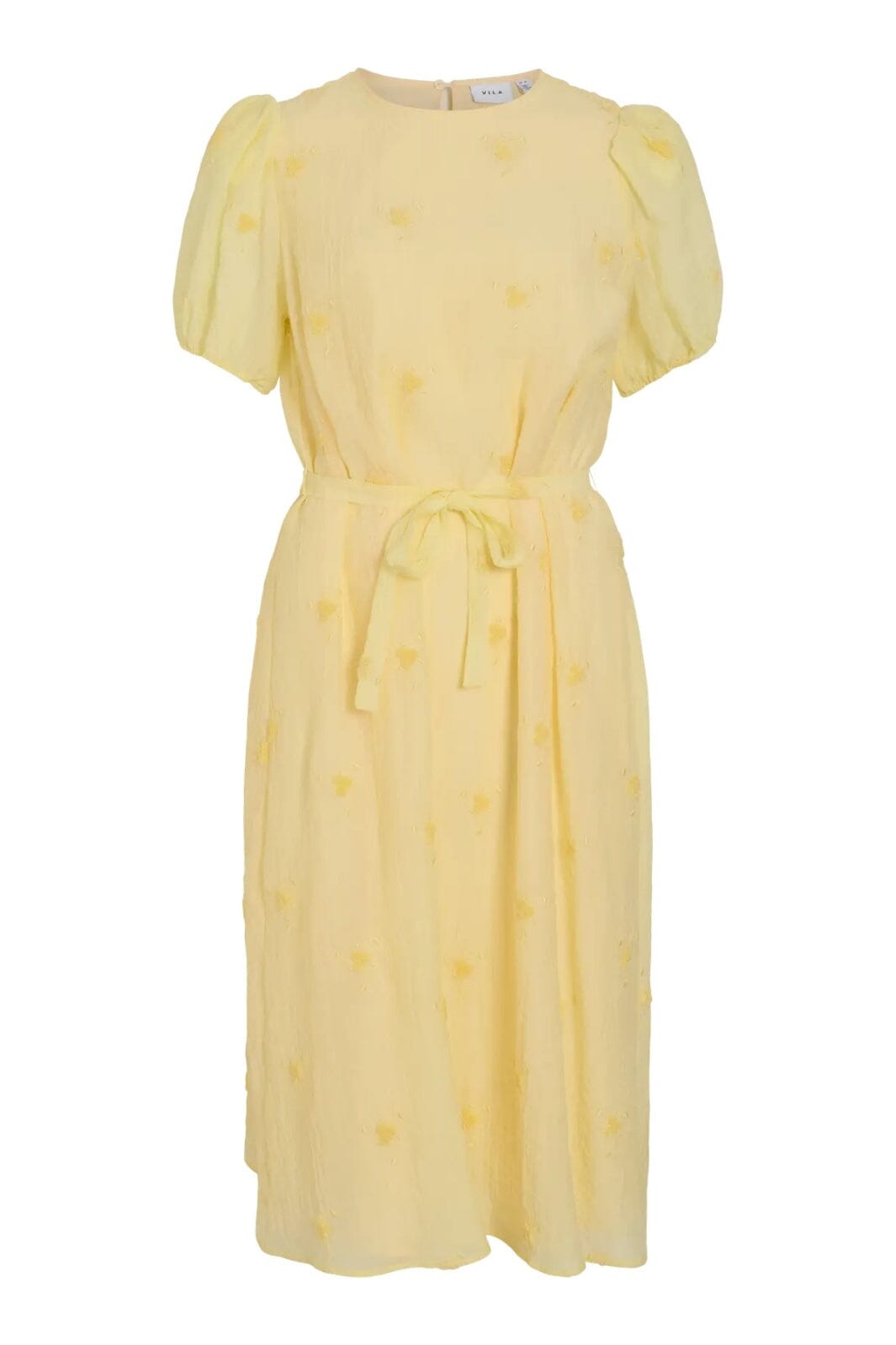 Forudbestilling - Vila - Vihilma 2/4 Midi Dress - 4904943 Pale Banana Embroidery