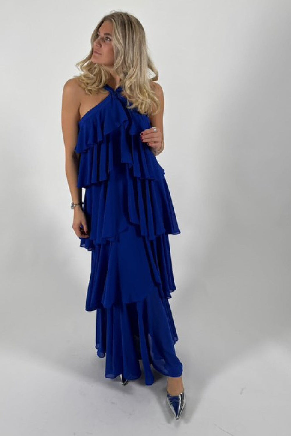 Forudbestilling - Y.A.S - Yasdahlia Halterneck Maxi Dress - 4795529 Dazzling Blue Kjoler