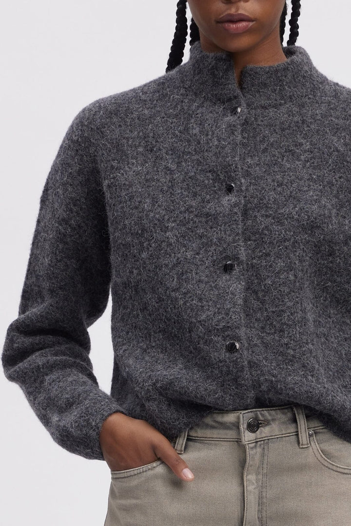 Gestuz - Alphagz Short Cardigan - 106286 Charcoal Melange Cardigans