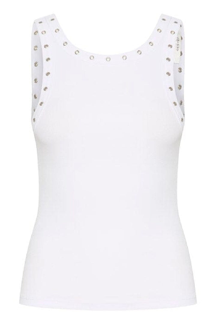 Gestuz - DrewGZ eyelet tank top - Bright White Toppe