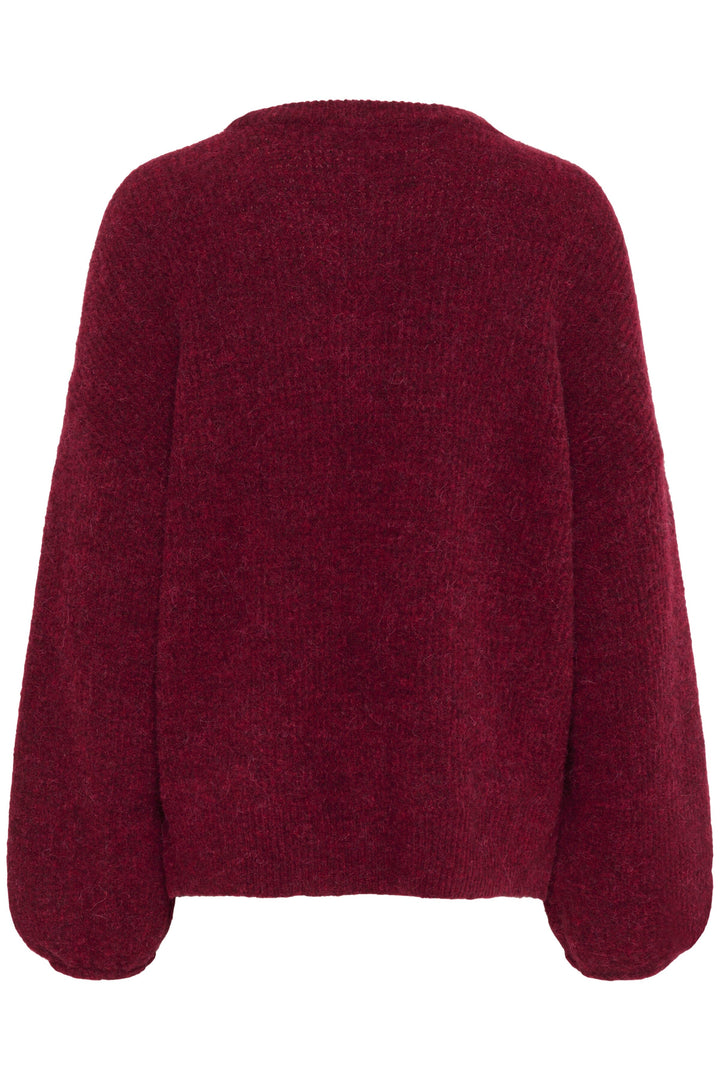 Gestuz - Gzalpha Slit Pullover 10910590 - 107340 - Blood Red Mélange Strikbluser