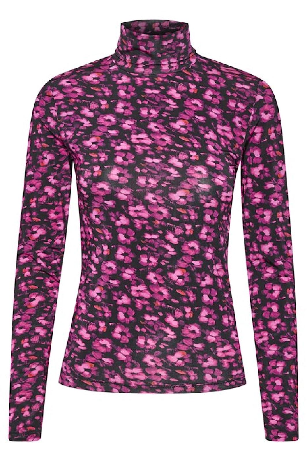 Gestuz - MiliaGz Rollneck - Pink Flower Bluser