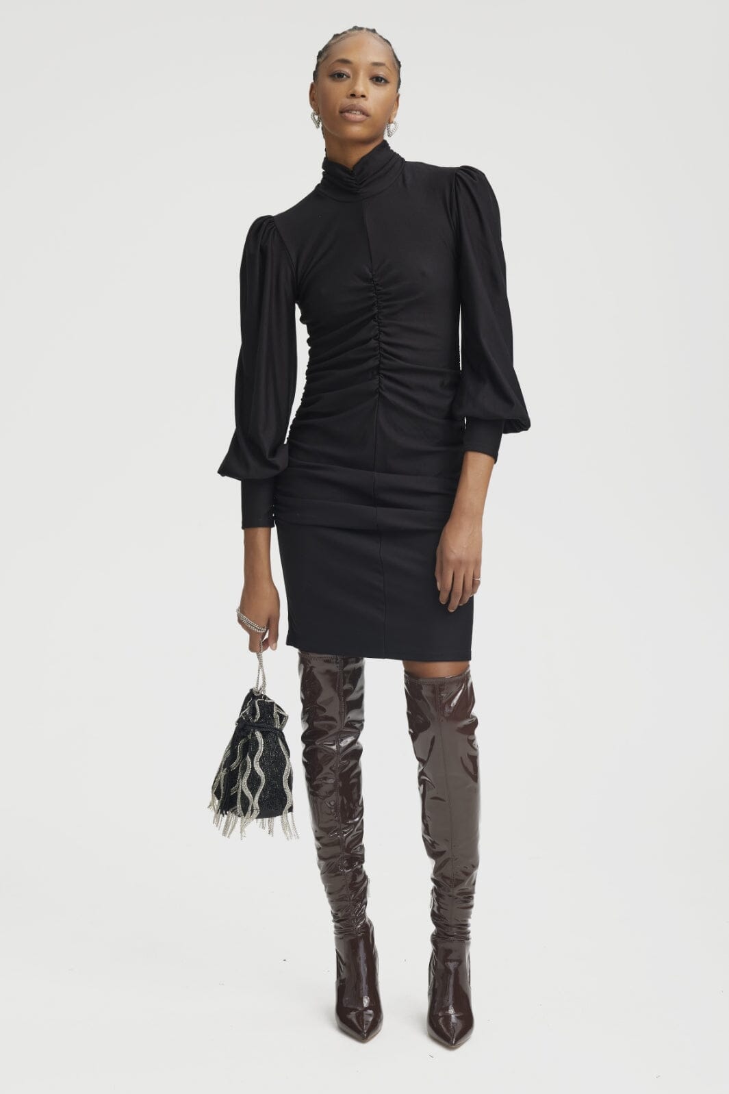 Gestuz - RifaGZ ls cuff dress - Black Kjoler