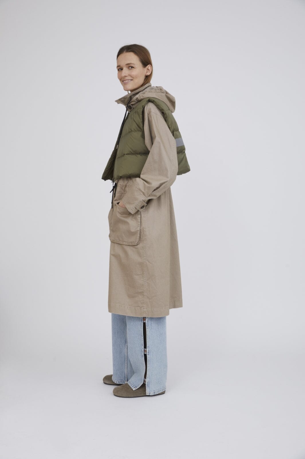 H2O Fagerholt - Sherlock Coat - 3592 Sand/Dark Green Moss Jakker
