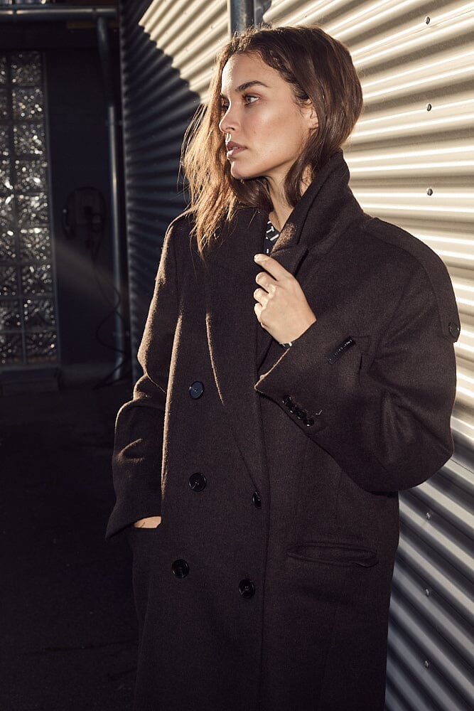 Haute L'Amitié - Lida Tailor Wool Coat HL10204 - Mocca Jakker