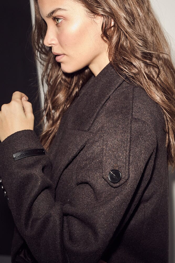 Haute L'Amitié - Lida Tailor Wool Coat HL10204 - Mocca Jakker