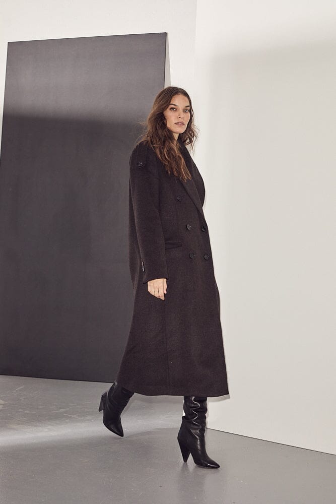 Haute L'Amitié - Lida Tailor Wool Coat HL10204 - Mocca Jakker
