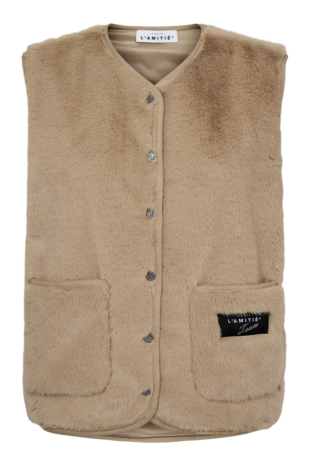 Haute L'Amitié - New Fur Tech Vest HL10409 - Beige Veste