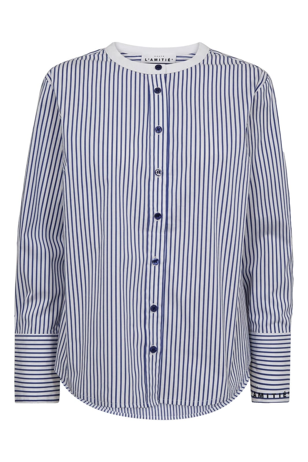 Haute L'Amitié - Stripe Cuff Logo Shirt HL10301 - White Blue Stripe