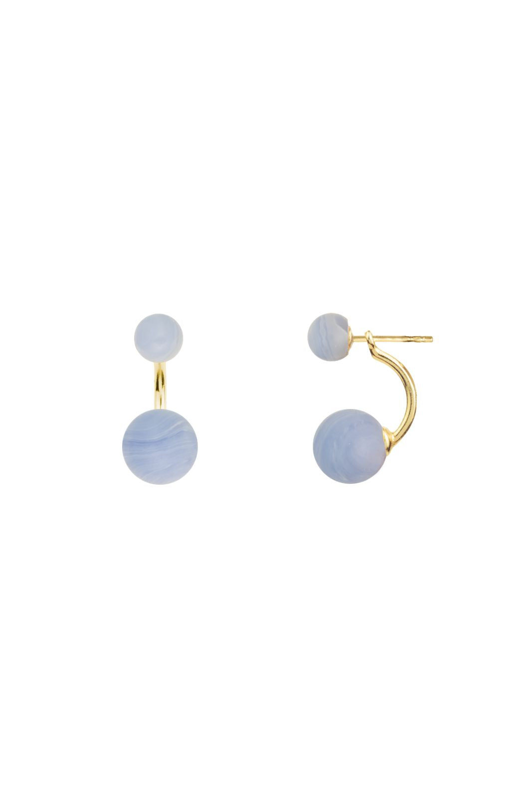 Précommande - House Of Vincent - Arch Earrings Lace Agate VJ120-UEG-LA - Blue Lace Agate - Gilded