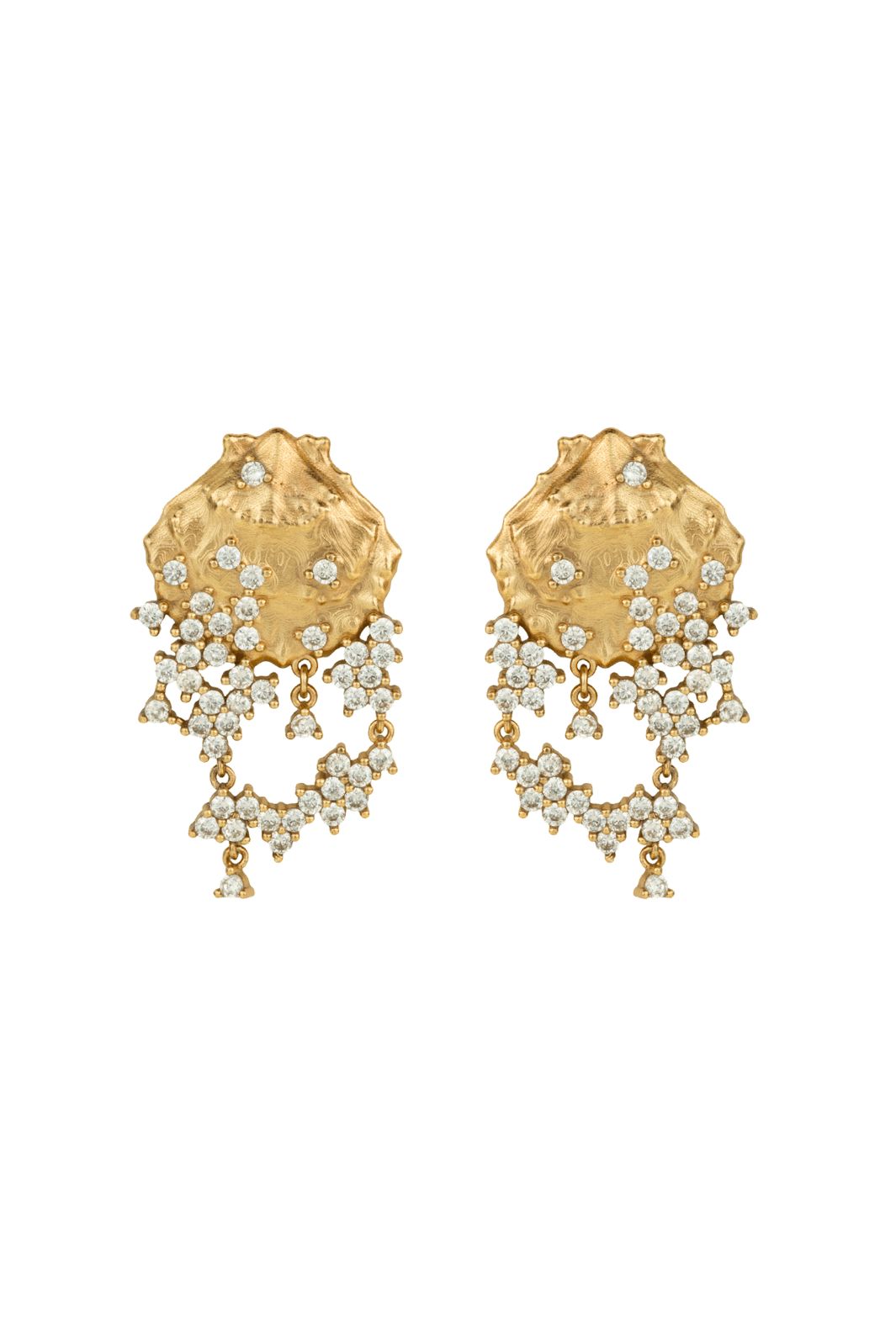 House Of Vincent - Mirror Cove Earrings VJ224-UEG - White - Gilded