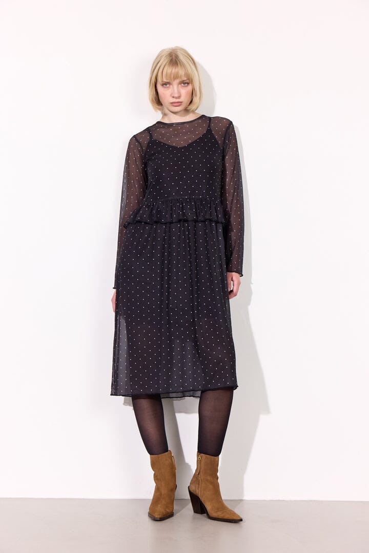 Hunkøn - Tova Mesh Dress 25936 - Black Kjoler