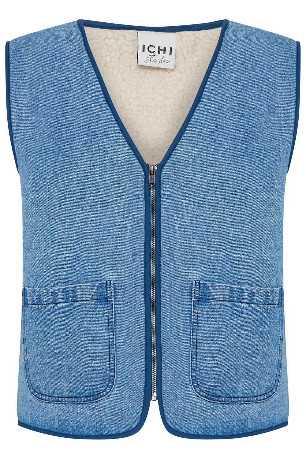 Ichi - Ihhiramo Wa - 200393 Authentic Mid Blue, Denim Jakker