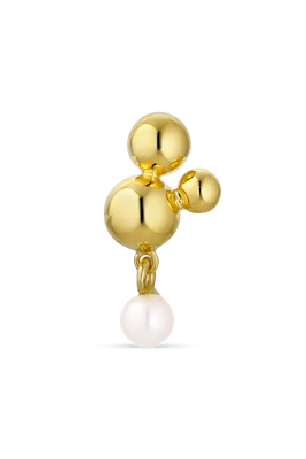 Jane Kønig - Atomic Stud w. pearl pendant - Guld Øreringe