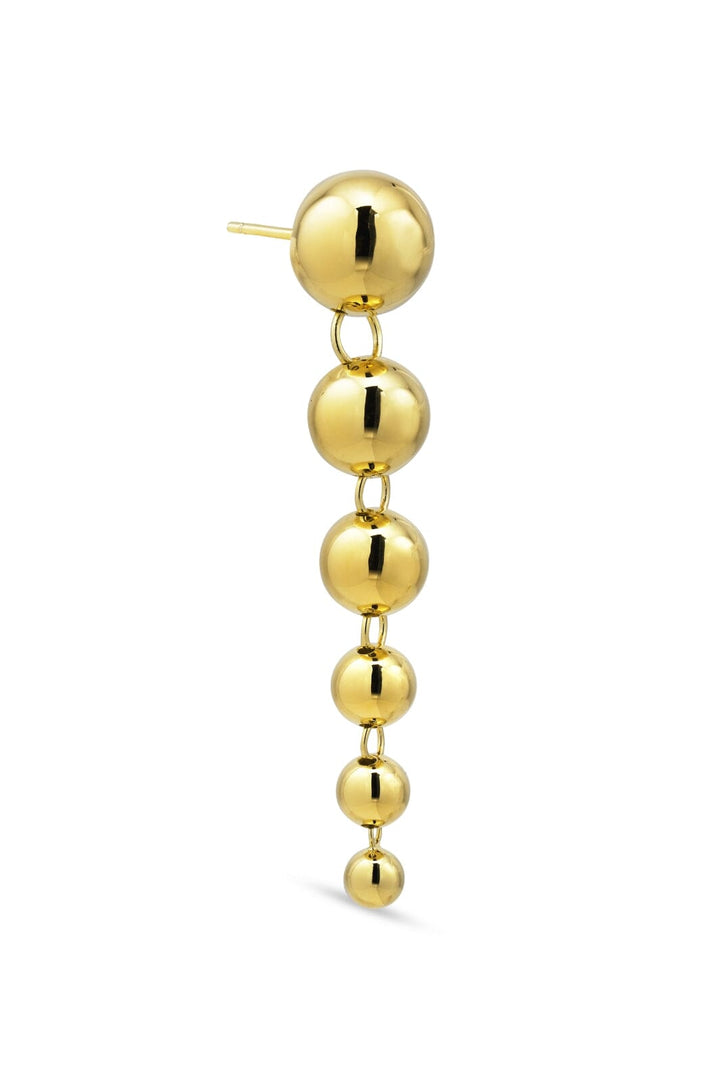 Jane Kønig - Big Atomic Drop Stud - Guld Øreringe