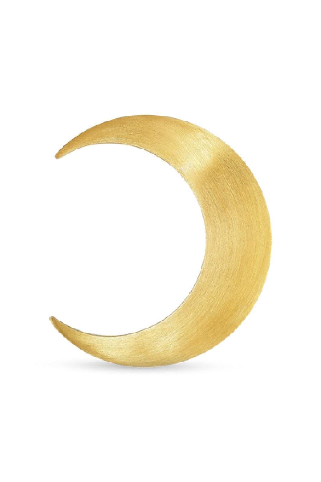 Jane Kønig - Big Half Moon Stud Right - Gold Øreringe