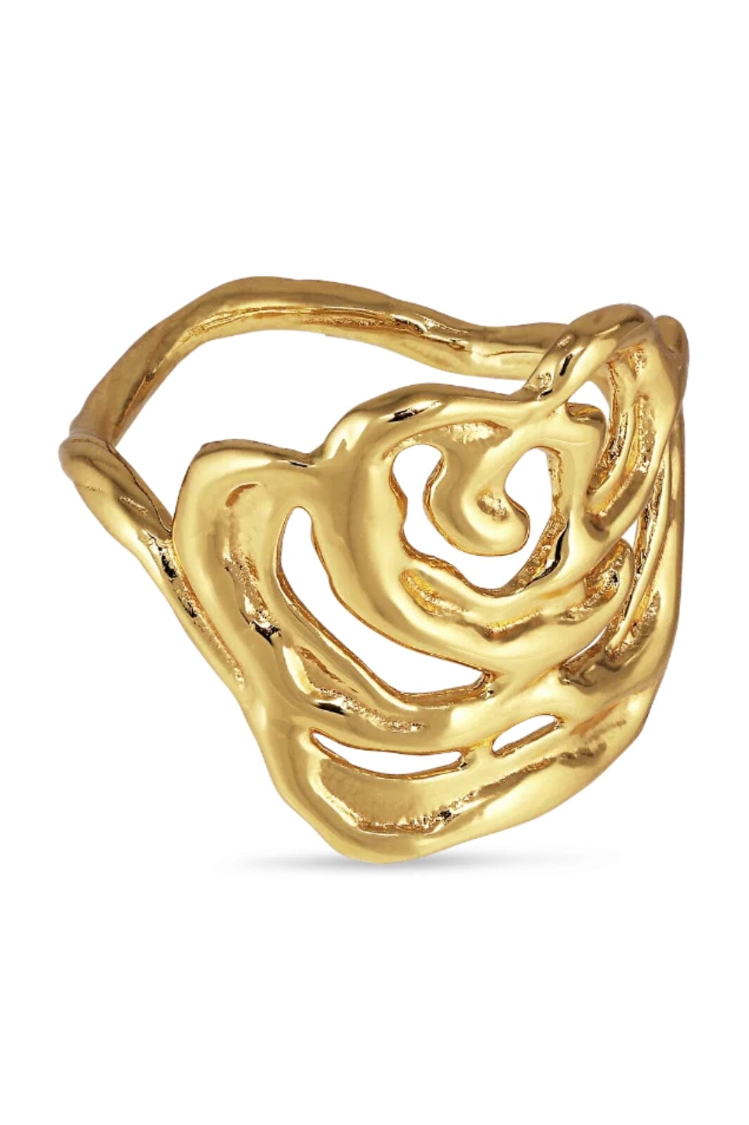 Jane Kønig - Big Rose Ring - Forgyldt Ringe