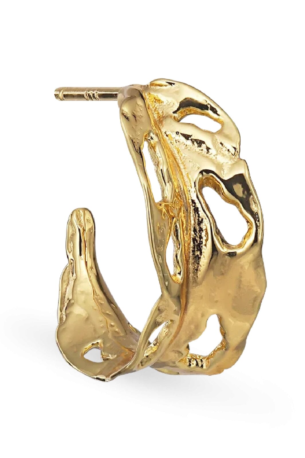 Jane Kønig - Leaf Hoop - Forgyldt Øreringe