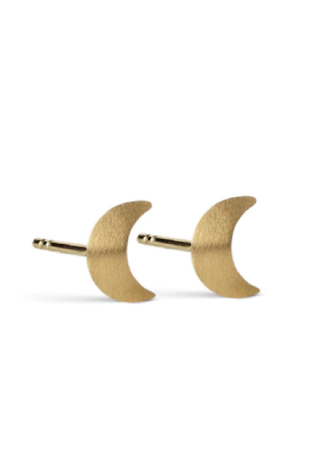 Jane Kønig - Small Half Moon Stud - Golden Øreringe
