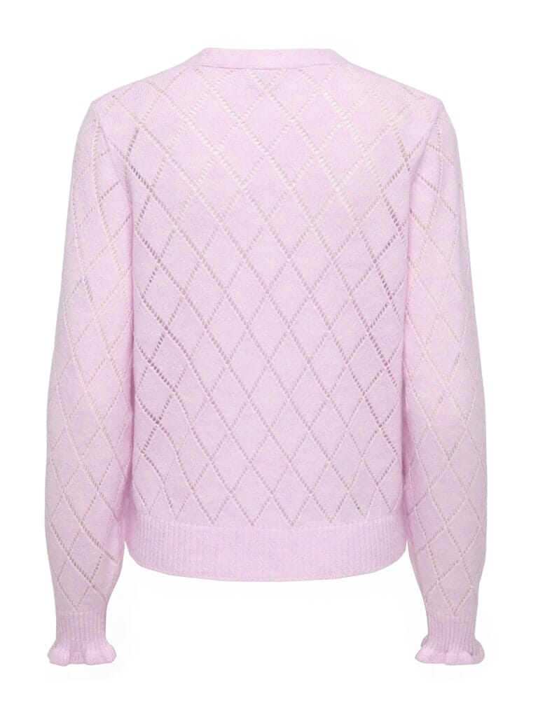 JDY - Jdyletty L/S V-Neck Struc Cardi Knt - 4963471 Pink Lady Melange Cardigans