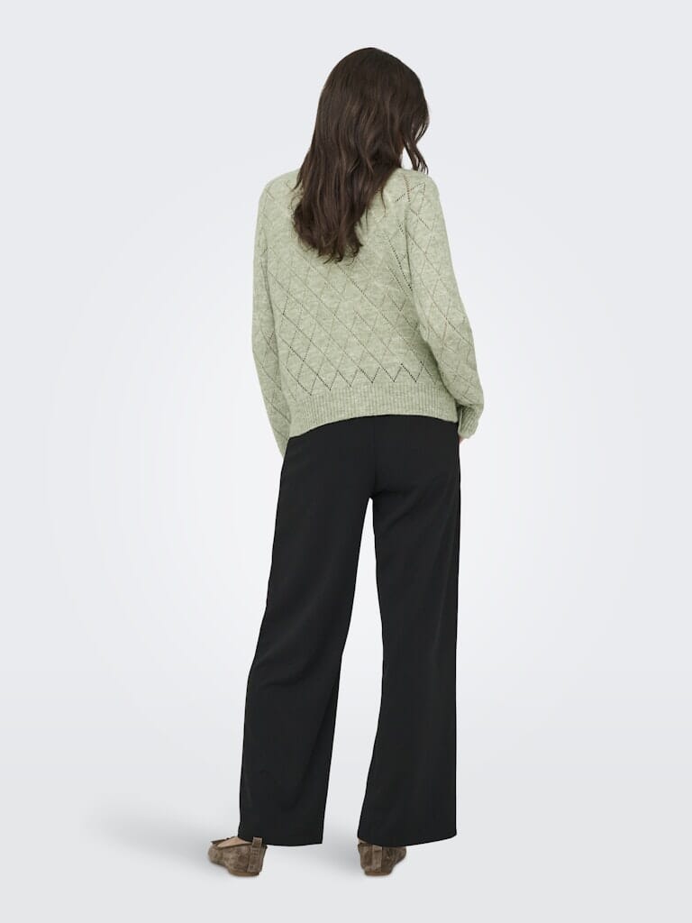 JDY - Jdyletty L/S V-Neck Struc Cardi Knt - 4963472 Seagrass Melange Cardigans