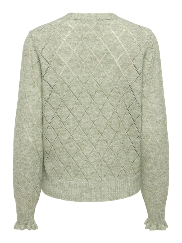 JDY - Jdyletty L/S V-Neck Struc Cardi Knt - 4963472 Seagrass Melange Cardigans