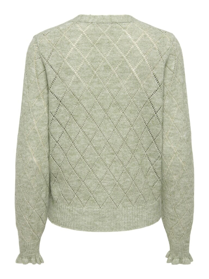 JDY - Jdyletty L/S V-Neck Struc Cardi Knt - 4963472 Seagrass Melange Cardigans