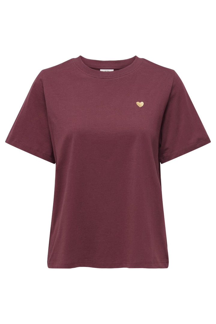 JDY - Jdypisa S/S Print Top - 4949653 Cabernet Gold Heart