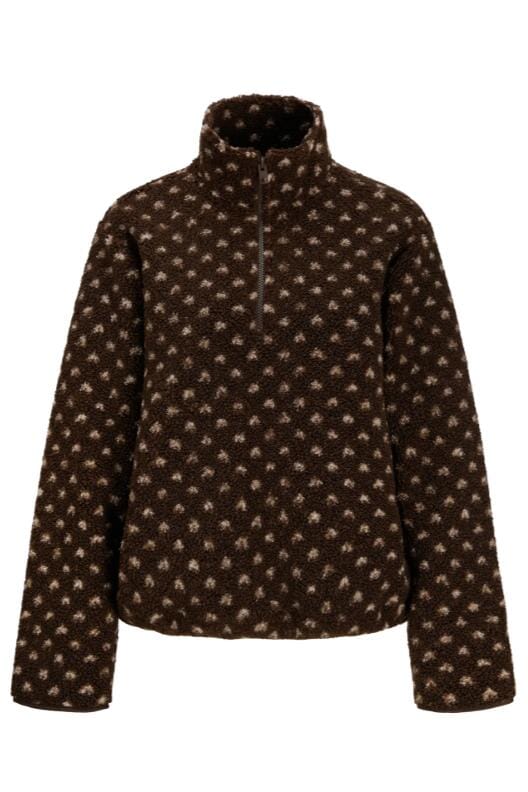 Jjxx - Jxvera Half Zip Teddy Jacket - 5034468 Bracken Petit Dot Off White Jakker