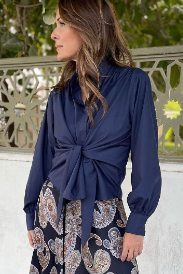 Karmamia - Lee Shirt - Navy Blue Cotton Skjorter