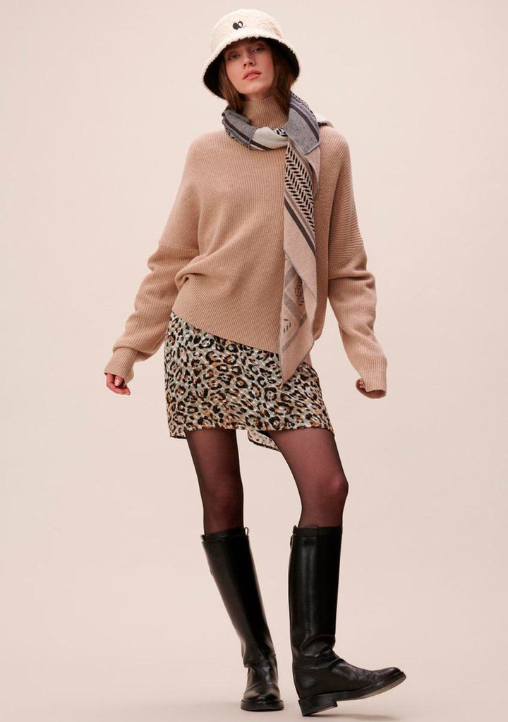 Lala Berlin - Triangle Cheetah Patchwork City - City Alabastro Dune Tørklæder