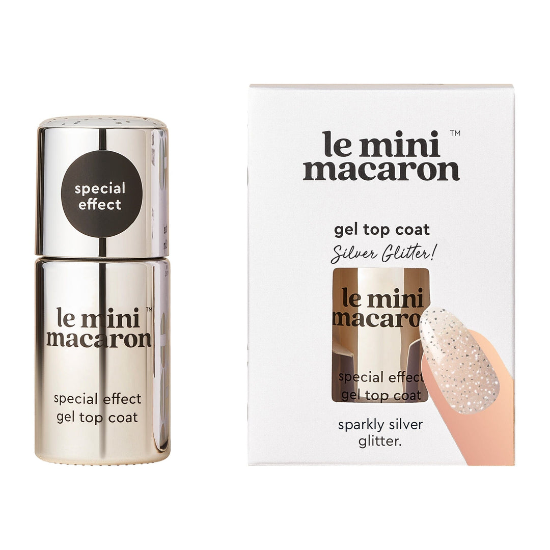 Le Mini Macaron - Single Gel Top Coat TOP002 - Silver Glitter Negle ting