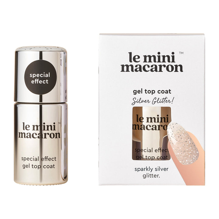 Le Mini Macaron - Single Gel Top Coat TOP002 - Silver Glitter Negle ting