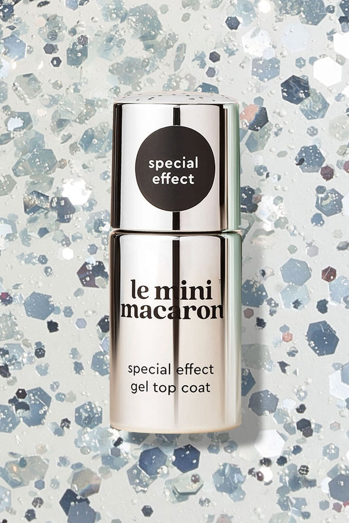 Le Mini Macaron - Single Gel Top Coat TOP002 - Silver Glitter Negle ting