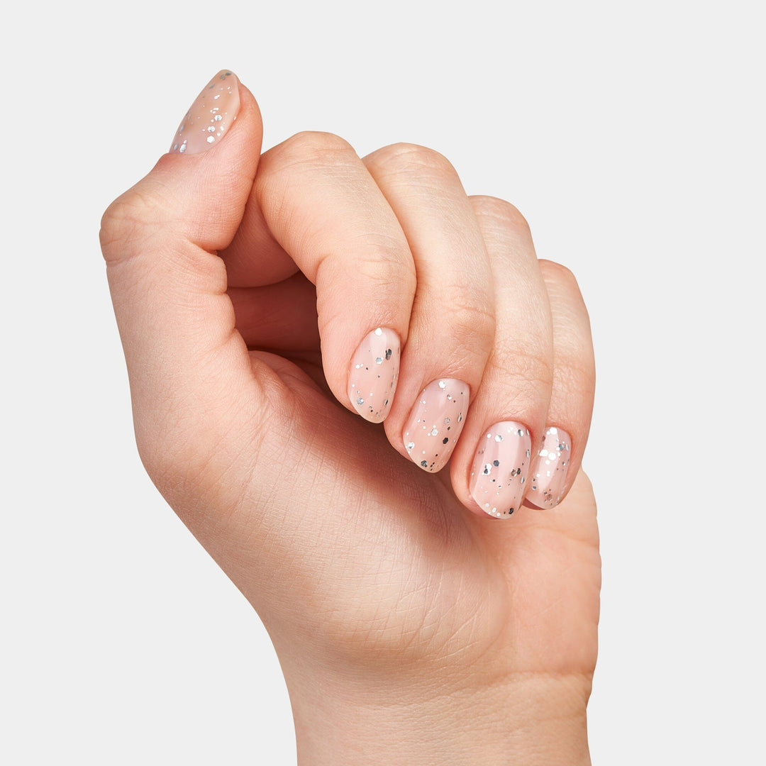 Le Mini Macaron - Single Gel Top Coat TOP002 - Silver Glitter Negle ting