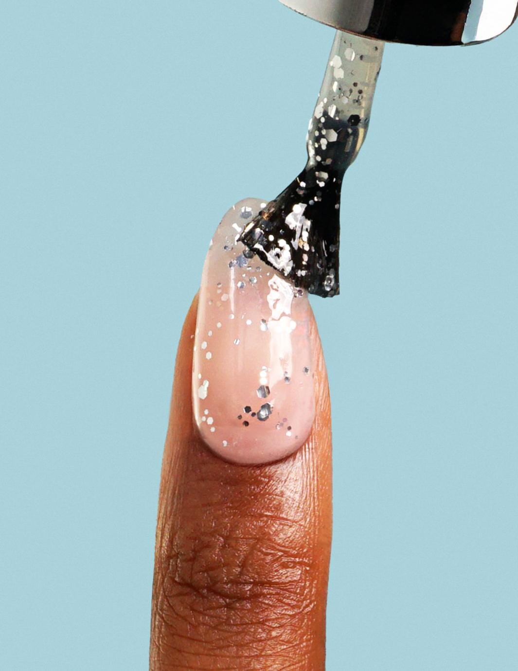 Le Mini Macaron - Single Gel Top Coat TOP002 - Silver Glitter Negle ting