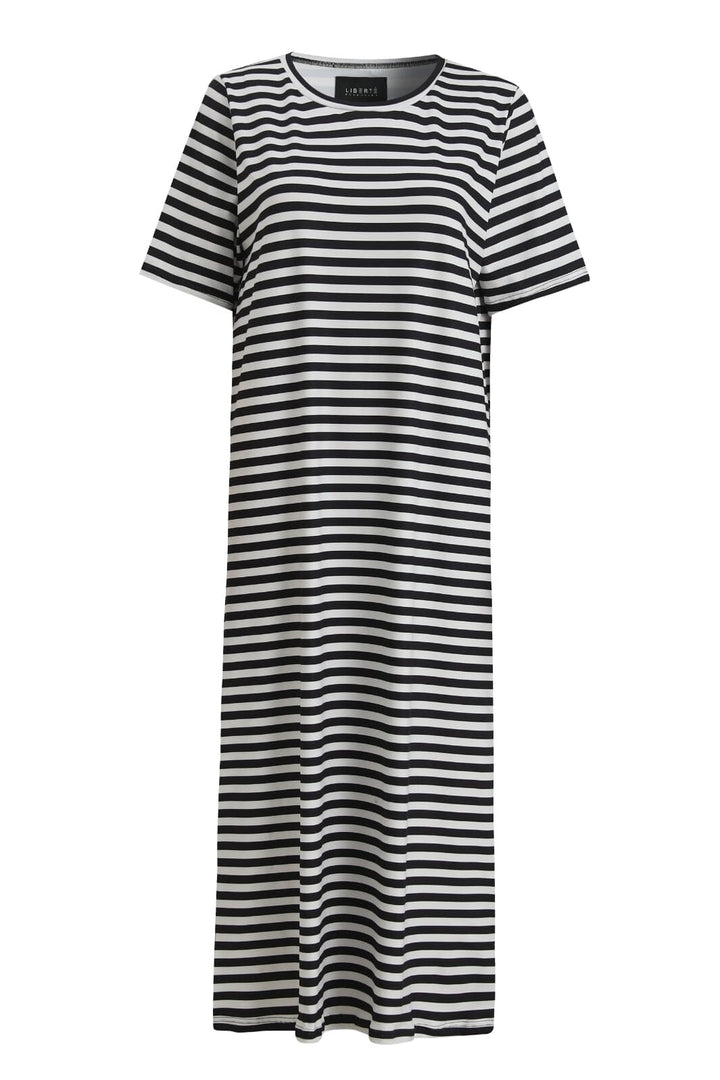 Liberte - Alma-Tshirt-Dress - Black Creme Stripe
