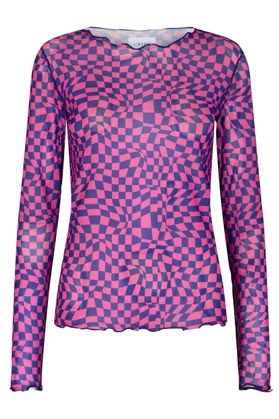 Liberte - Mesh-Top - Squizzy Checks Pink Bluser