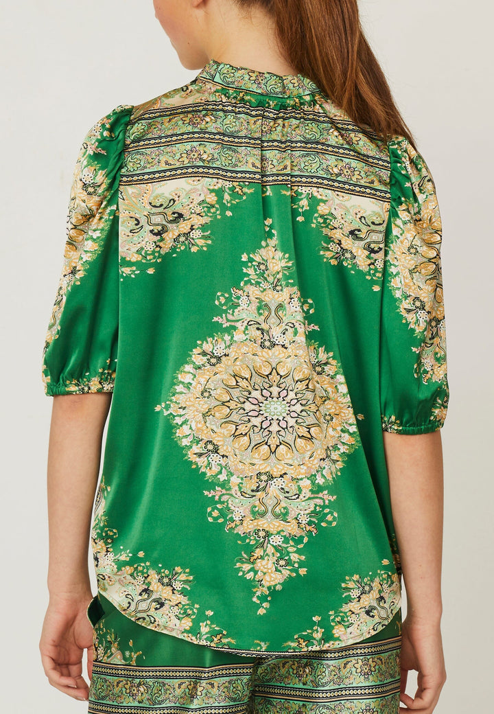 Love & Divine - Love910-8 - 801 Green Paisley Bluser