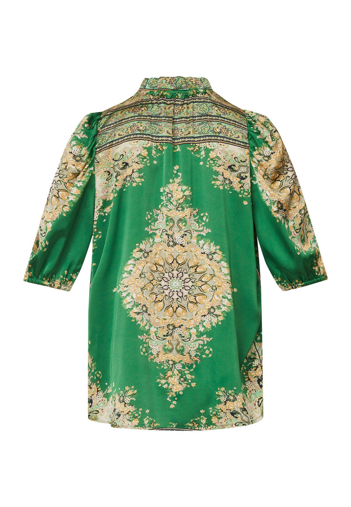 Love & Divine - Love910-8 - 801 Green Paisley Bluser