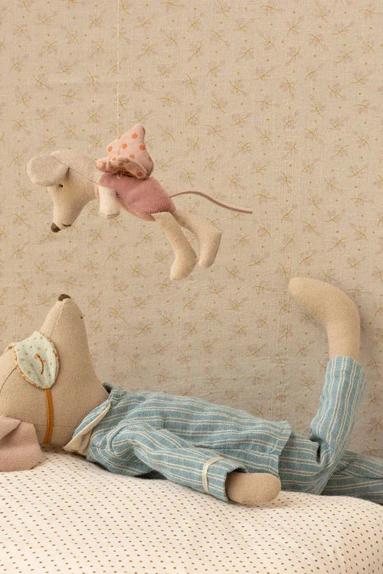 Maileg - Fe Mus, Little - Rosa - Littlesister/Brother - 17-5106-02 Legetøj